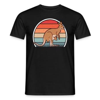 Kangourou Retro Australie Vintage - T-shirt homme - noir - Devant - AI Model Male 178 light (178cm)