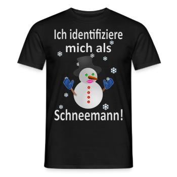 Schneemann Identität - Vers.1 - Männer T-Shirt - Schwarz - Vorne - AI Model Male 178 light (178cm)