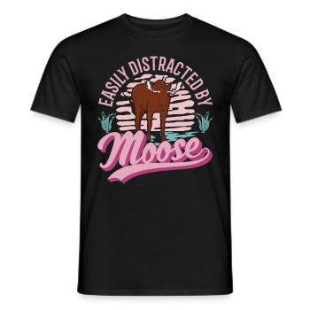 Moose Gift Moose Antlers Scandinavia - Men's T-Shirt - black - Front - AI Model Male 178 light (178cm)