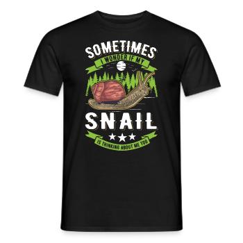 Schnecke Geschenk Weinbergschnecke - Männer T-Shirt - Schwarz - Vorne - AI Model Male 178 light (178cm)