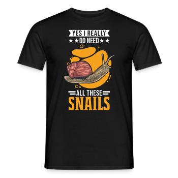 Snail Gift Vineyard Snail - Men's T-Shirt - black - Front - AI Model Male 178 light (178cm)