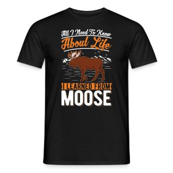 Moose Gift Moose Antlers Scandinavia - Men's T-Shirt - black - Front - AI Model Male 178 light (178cm)