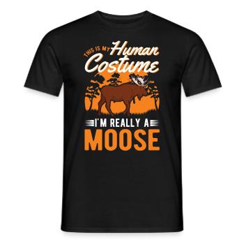 Moose Human Costume Elch Halloween - Männer T-Shirt - Schwarz - Vorne - AI Model Male 178 light (178cm)