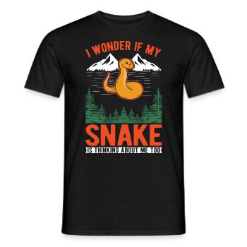 Schlangen Besitzer Kornnatter Natter - Männer T-Shirt - Schwarz - Vorne - AI Model Male 178 light (178cm)