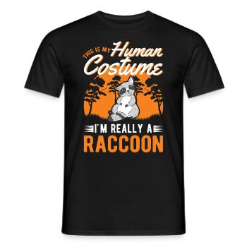 Waschbär Costume Raccoon Halloween - Männer T-Shirt - Schwarz - Vorne - AI Model Male 178 light (178cm)
