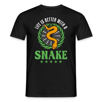 Das Leben ist besser mit Schlangen - Männer T-Shirt - Schwarz - Vorne - AI Model Male 178 light (178cm)