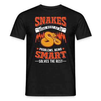 Schlangen Besitzer Kornnatter Natter - Männer T-Shirt - Schwarz - Vorne - AI Model Male 178 light (178cm)