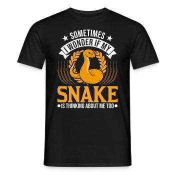 Schlangen Besitzer Kornnatter Natter - Männer T-Shirt - Schwarz - Vorne - AI Model Male 178 light (178cm)