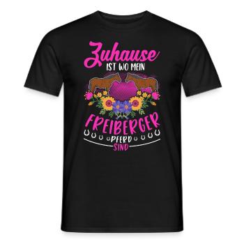 Zuhause ist wo mein Freiberger Pferd sind - Männer T-Shirt - Schwarz - Vorne - AI Model Male 178 light (178cm)