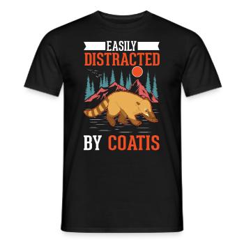 Facilement distrait par Coatis Coati - T-shirt homme - noir - Devant - AI Model Male 178 light (178cm)