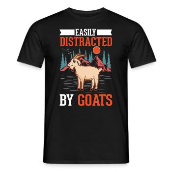 Facilement distrait par les chèvres Ziegenwirt Ziege - T-shirt homme - noir - Devant - AI Model Male 178 light (178cm)
