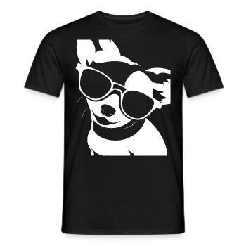 Lustiger Chihuahua mit Sonnenbrille Chihuahuas - Männer T-Shirt - Schwarz - Vorne - AI Model Male 178 light (178cm)