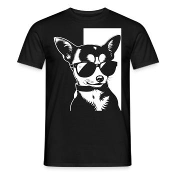 Lustiger Chihuahua mit Sonnenbrille Chihuahuas - Männer T-Shirt - Schwarz - Vorne - AI Model Male 178 light (178cm)
