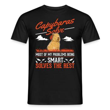 Capybara Wasserschwein Capibara - Men's T-Shirt - black - Front - AI Model Male 178 light (178cm)