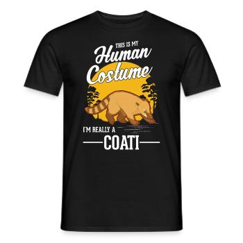 Coati Human Costume Halloween Coati Proboscis Bear - Men's T-Shirt - black - Front - AI Model Male 178 light (178cm)
