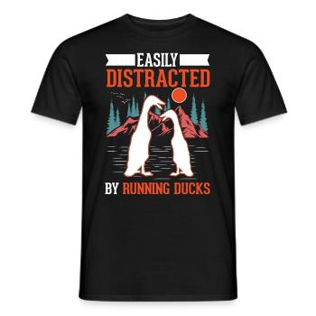 Easily distracted by Running Ducks Runner Duck - Men's T-Shirt - black - Front - AI Model Male 178 light (178cm)