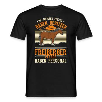 Freiberger Pferd Personal - Männer T-Shirt - Schwarz - Vorne - AI Model Male 178 light (178cm)