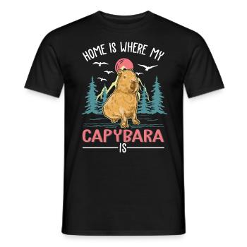 Home is where my Capybara is - Männer T-Shirt - Schwarz - Vorne - AI Model Male 178 light (178cm)