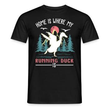 Home is where my runner ducks are - Men's T-Shirt - black - Front - AI Model Male 178 light (178cm)
