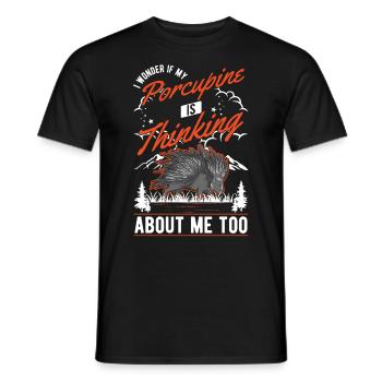Porc-épic amateur Porc-épic - T-shirt homme - noir - Devant - AI Model Male 178 light (178cm)