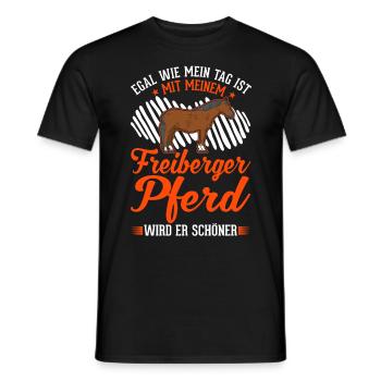 Freiberger Pferd - Männer T-Shirt - Schwarz - Vorne - AI Model Male 178 light (178cm)
