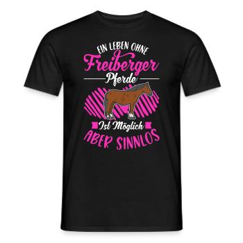 Ein Leben ohne Freiberger Pferde sinnlos - Männer T-Shirt - Schwarz - Vorne - AI Model Male 178 light (178cm)