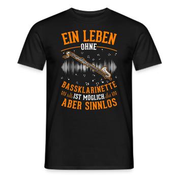 Bassklarinette Geschenk Bassklarinettist - Männer T-Shirt - Schwarz - Vorne - AI Model Male 178 light (178cm)