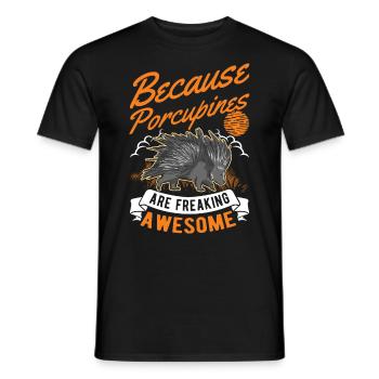 Porcupine Gift Porcupine - Men's T-Shirt - black - Front - AI Model Male 178 light (178cm)
