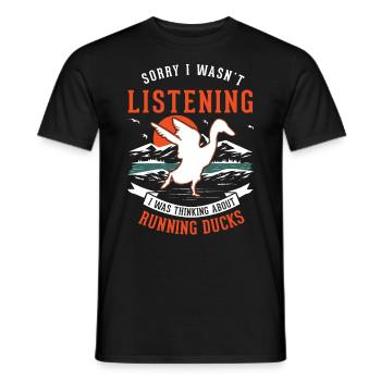 Indian Runner Duck Gift Bottle Duck - Men's T-Shirt - black - Front - AI Model Male 178 light (178cm)