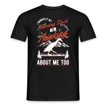 Indian Runner Duck Gift Bottle Duck - Men's T-Shirt - black - Front - AI Model Male 178 light (178cm)