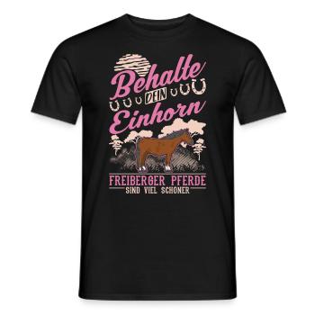 Freiberger Pferd Einhorn - Männer T-Shirt - Schwarz - Vorne - AI Model Male 178 light (178cm)