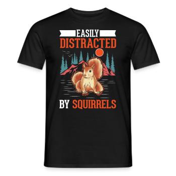 Facilement distrait par les écureuils Écureuil - T-shirt homme - noir - Devant - AI Model Male 178 light (178cm)
