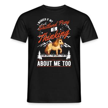 Shetland poney cadeau Shetland poney Shetty - T-shirt homme - noir - Devant - AI Model Male 178 light (178cm)
