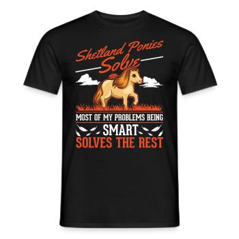 Shetland Pony Gift Shetty - Men's T-Shirt - black - Front - AI Model Male 178 light (178cm)