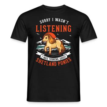 Poney Shetland Shetland-Poney Shetty - T-shirt homme - noir - Devant - AI Model Male 178 light (178cm)