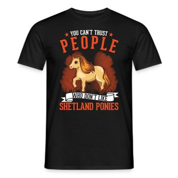 Shetland Pony Geschenk Shetty - Männer T-Shirt - Schwarz - Vorne - AI Model Male 178 light (178cm)