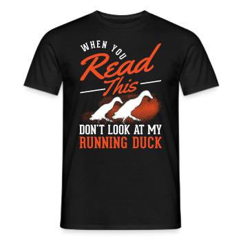 Indian Runner Duck Gift Bottle Duck - Men's T-Shirt - black - Front - AI Model Male 178 light (178cm)