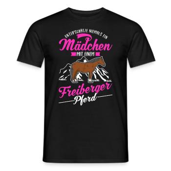 Freiberger Pferd Mädchen - Männer T-Shirt - Schwarz - Vorne - AI Model Male 178 light (178cm)