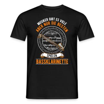 Bassklarinette Geschenk Bassklarinettist - Männer T-Shirt - Schwarz - Vorne - AI Model Male 178 light (178cm)