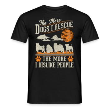 Chien de sauvetage Chien de rue - T-shirt homme - noir - Devant - AI Model Male 178 light (178cm)