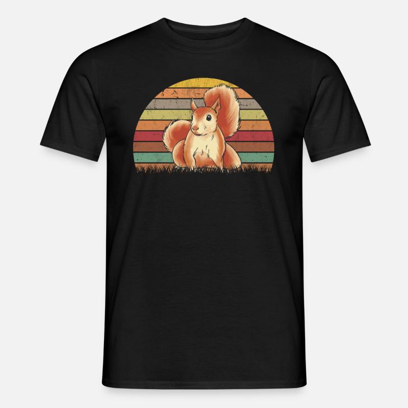 Eichhörnchen Retro Squirrel - Männer T-Shirt - Schwarz