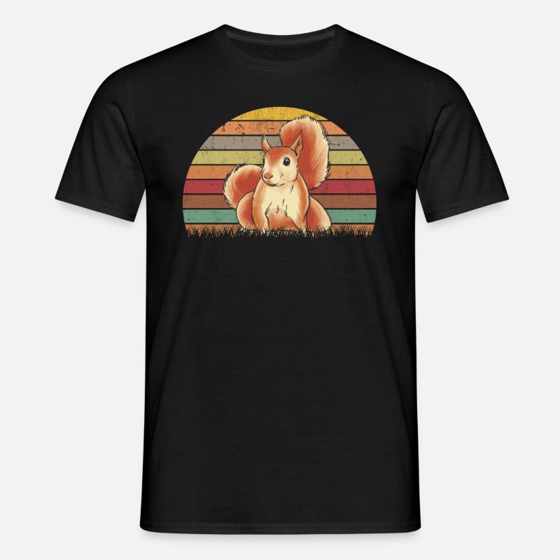 Eichhörnchen Retro Squirrel - Men's T-Shirt - black