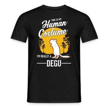 Degu Human Costume Walddegu Halloween - Männer T-Shirt - Schwarz - Vorne - AI Model Male 178 light (178cm)