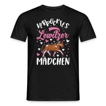 Verrücktes Lewitzer Mädchen - Männer T-Shirt - Schwarz - Vorne - AI Model Male 178 light (178cm)