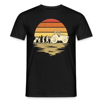 Évolution de la mécanique de machinerie agricole - T-shirt homme - noir - Devant - AI Model Male 178 light (178cm)