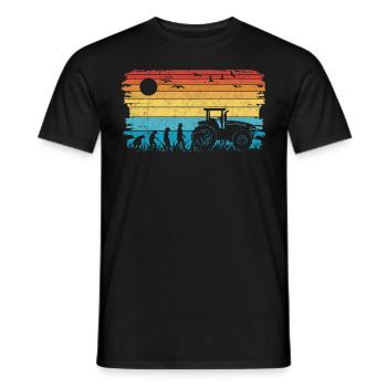 Évolution de la mécanique de machinerie agricole - T-shirt homme - noir - Devant - AI Model Male 178 light (178cm)