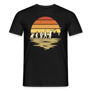 Clay Pigeon Shooting Evolution - Men's T-Shirt - black - Front - AI Model Male 178 light (178cm)