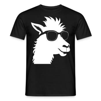 Funny Alpaca Wearing Sunglasses Cool Alpacas - Men's T-Shirt - black - Front - AI Model Male 178 light (178cm)