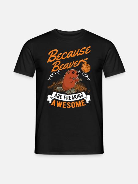 Biber Geschenk Biberdamm - Männer T-Shirt - Schwarz