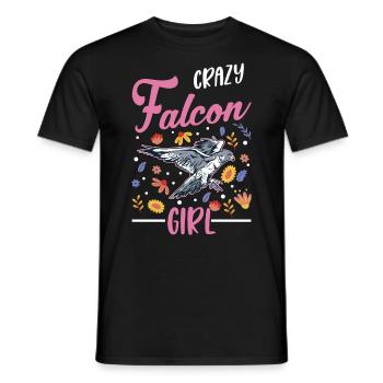 Verrücktes Falken Mädchen - Männer T-Shirt - Schwarz - Vorne - AI Model Male 178 light (178cm)